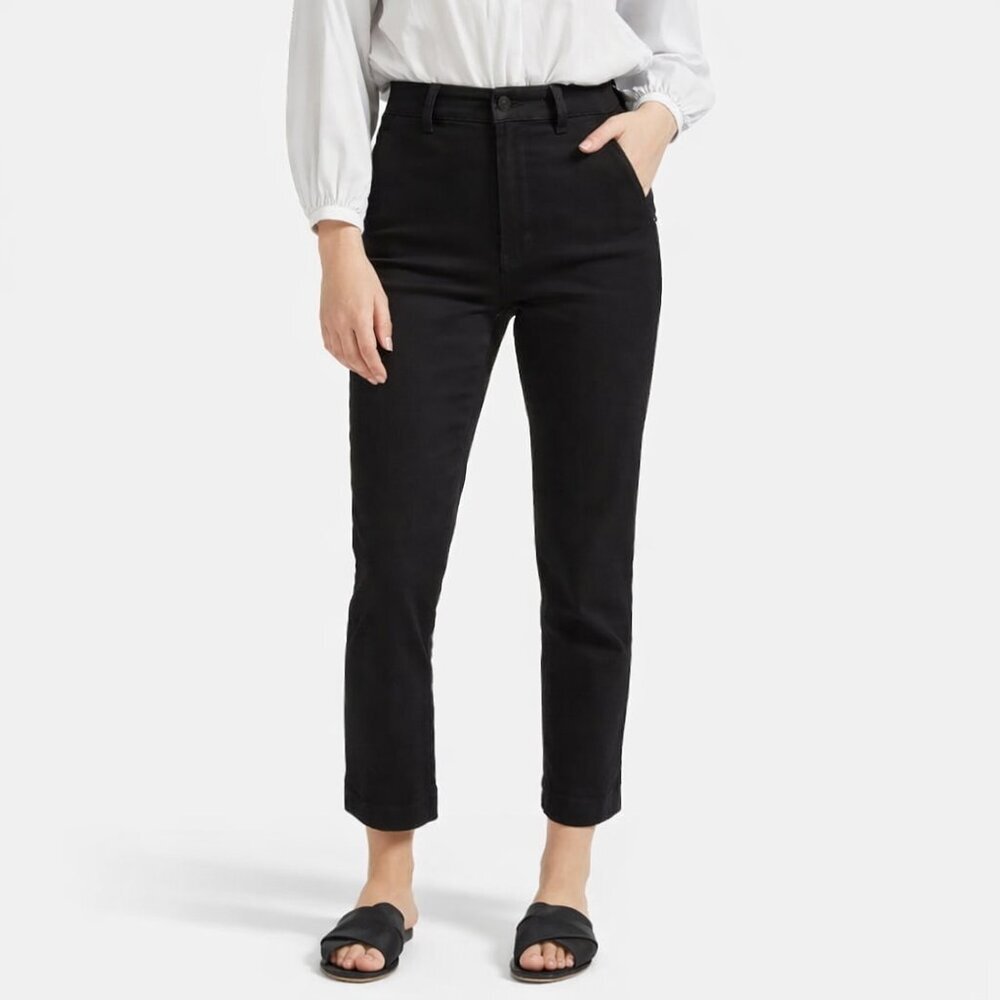 Everlane Black High Rise Slim Crop Pants 4 Work Office Ankle Trouser